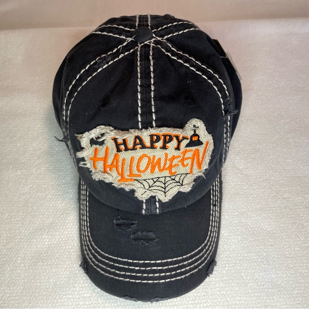 Happy Halloween Distressed Style Cap. NWT
